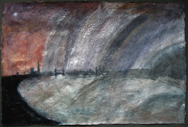 Silver Rain Storm
Mixed media on Nepalese paper, 51 x 77cm
